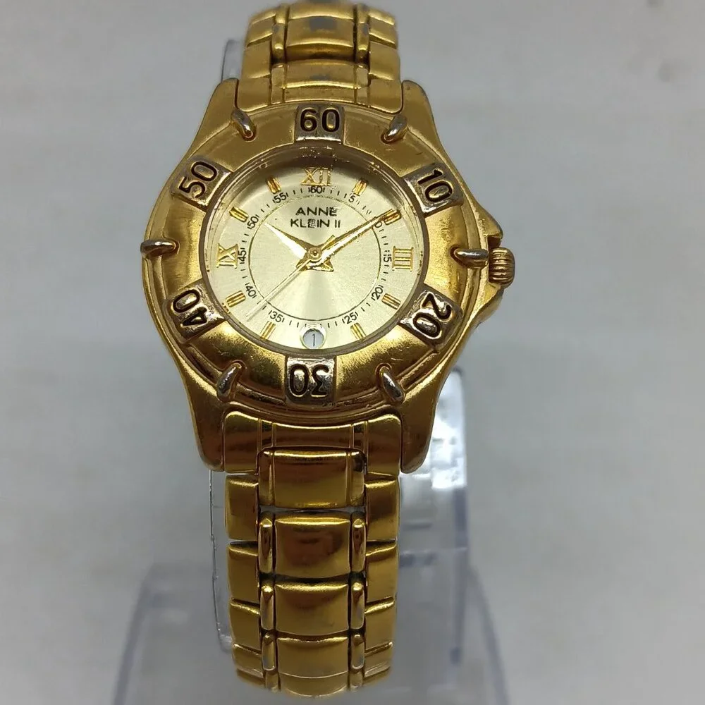 Anne Klein II AK10/1562 Women's 28mm Gold Tone Quartz Date Watch